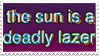 Stamp: the sun is a deadly lazer